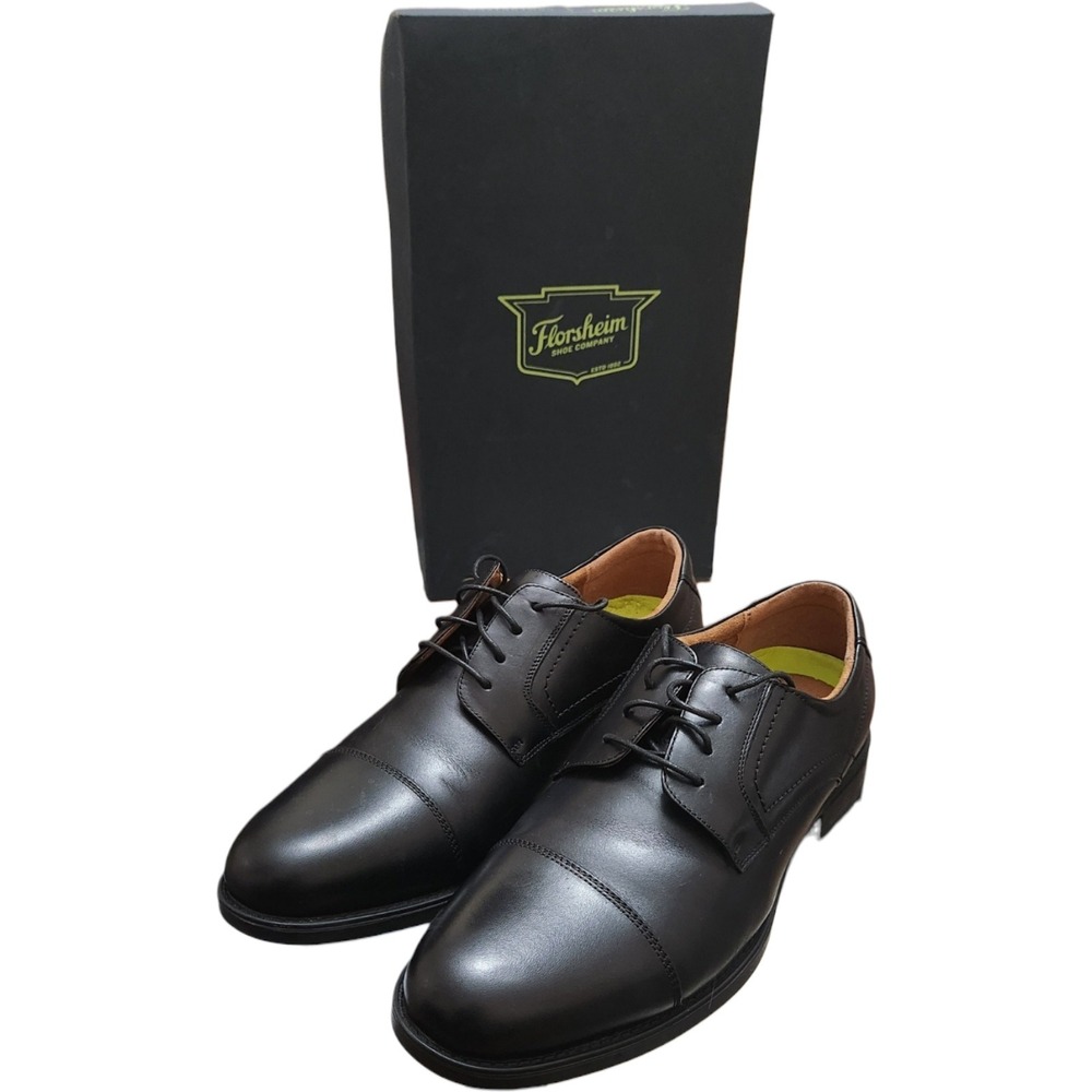 Florsheim Midtown Cap Toe Oxford Black Leather Mens Dress Shoes 11D 12138-001